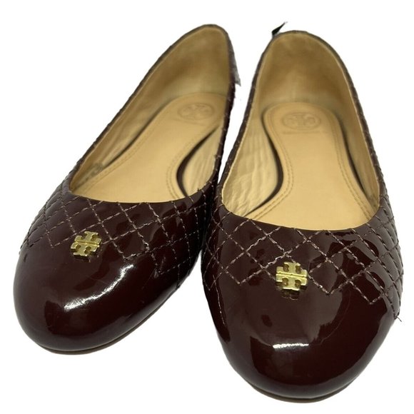 Tory Burch Brown Patent Leather Flats size 5 - Picture 2 of 8